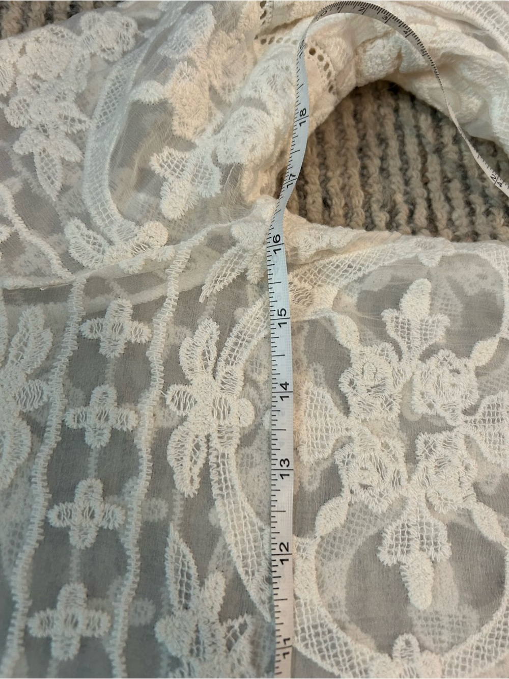 Sundance Embroidered Susannah Lace Overlay Dress 100% Silk White XS bell sleeve - Picture 5 of 7